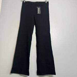 NWT Betabrand Women's Pull On Pants Flare Black Sz M Stretch Yoga Casual Office